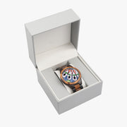 Custom Personalized Indian Ebony Wood Art Watch and Wood Bracelet
