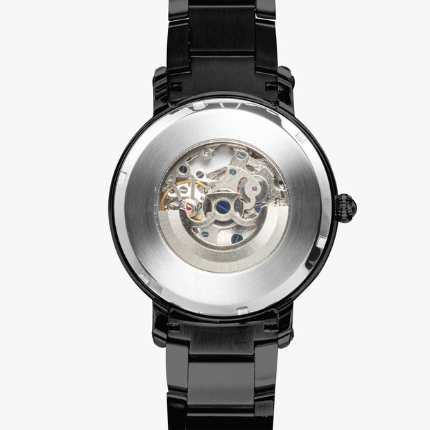 Custom Automatic Unisex Art Watch Stainless Steel Bracelet Black Silver Gold