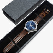 Mens Women Automatic Custom Silver Art Watch Leather Straps