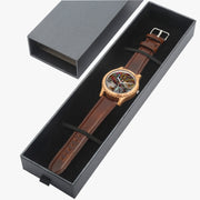 Custom Wooden Art Watch Imported Italian Wood Leather Strap