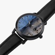 Custom Design Unisex Automatic Stainless Mechanical Watch Leather Strap