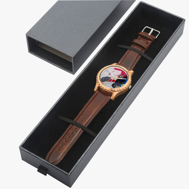 Fun Fashionable Urban Style Custom Wooden Watch Leather Strap