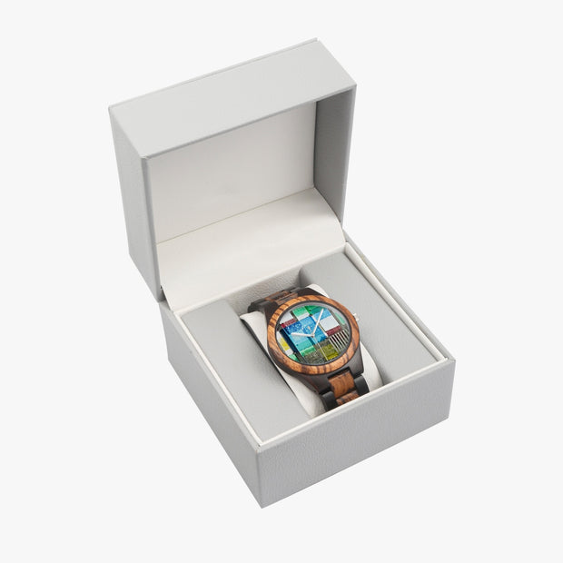 Custom Designer Indian Ebony Wooden Quartz Watch