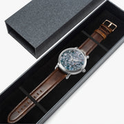 46mm Unisex Classic Custom Casual Automatic Watch Silver Leather Straps
