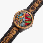 Custom Designer Indian Ebony Wooden Art Watch