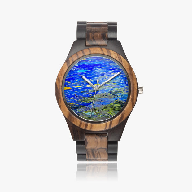 Custom Art Watch Indian Ebony Wood and Wooden Bracelet