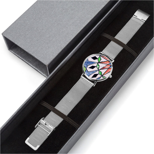 Fashion Ultra-thin Stainless Steel Artz Quartz Watch Mesh Bracelet Silver Black Gold