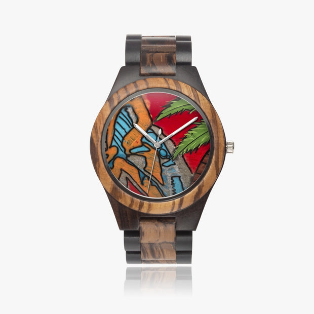 Custom Designer Indian Ebony Wooden Art Watch