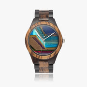 Personalized Custom Indian Ebony Wood Quartz Art Watch